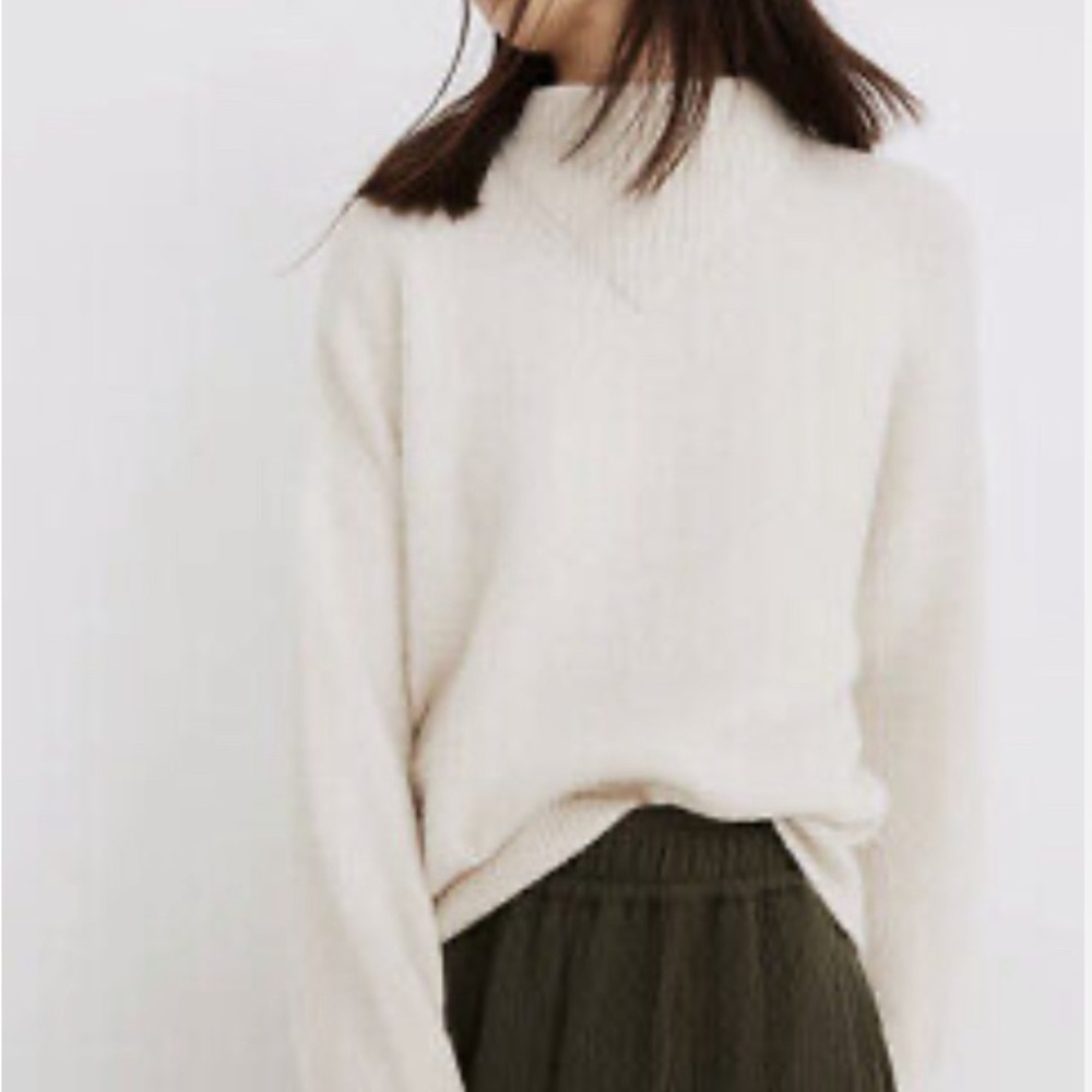 Madewell Alpaca Wool Blend Dillon Mockneck Pullover Sweater Size L